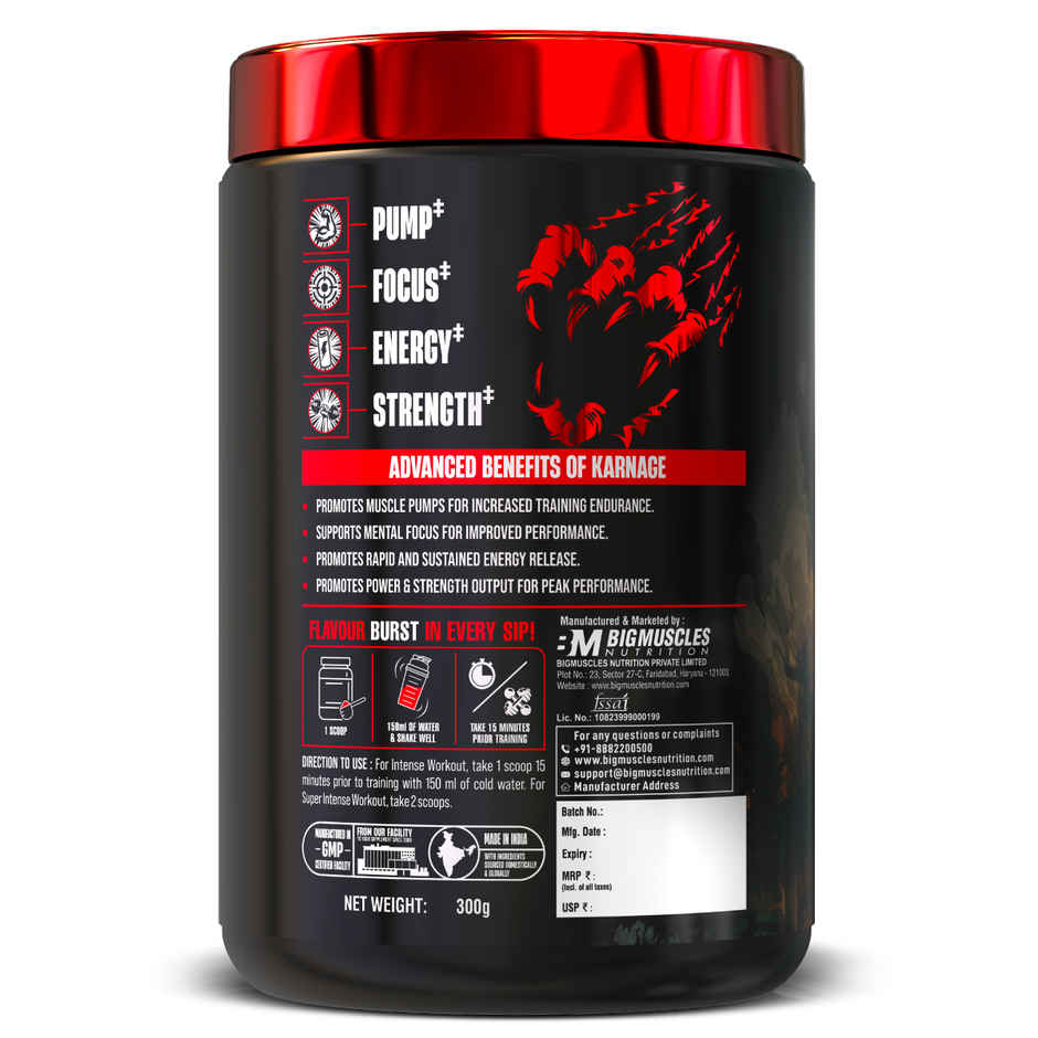 Bigmuscles Nutrition Karnage Pre-Workout Fruit Punch