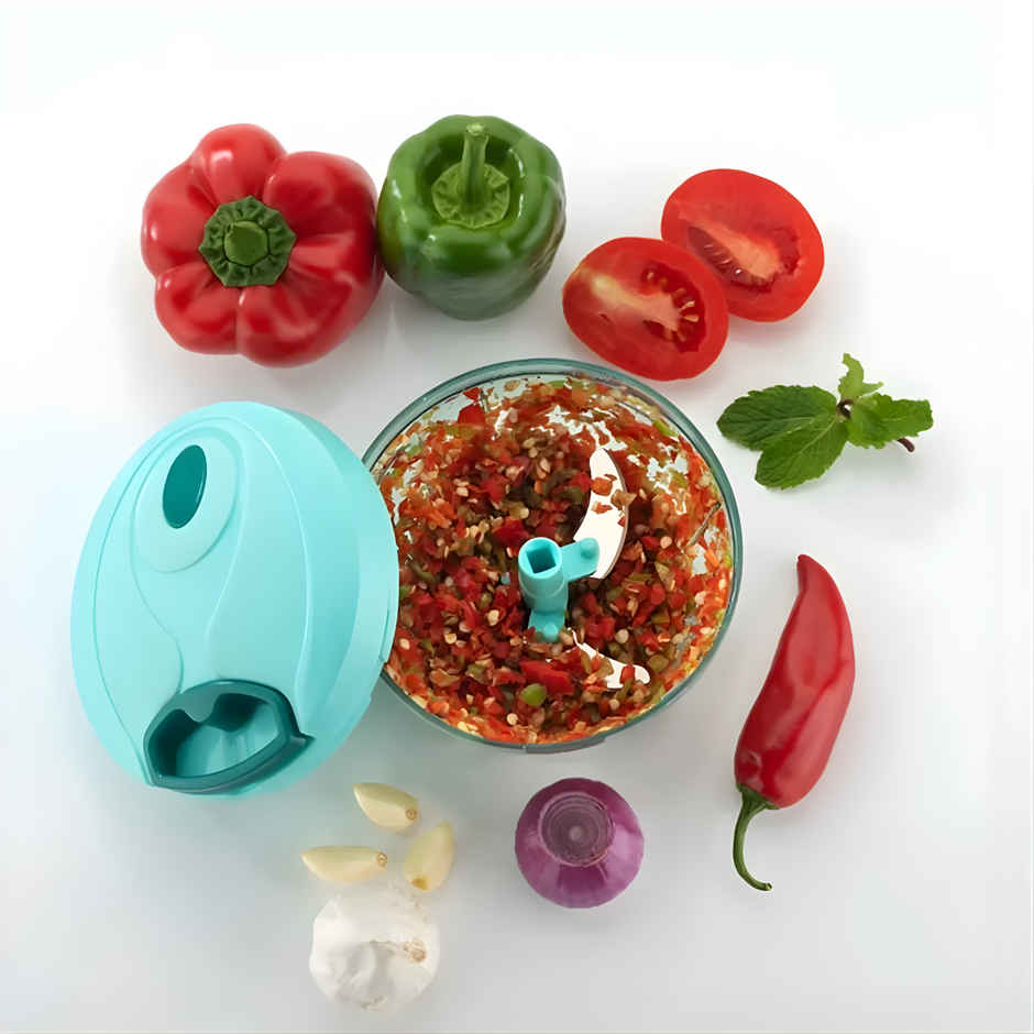 Zedak Plastic Hand-pulled Vegetable & Fruit Chopper | 450 ml | Green - 1 pc