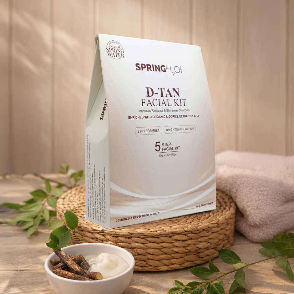Spring H2O D-Tan Facial Kit With Instant Glow And Remove Tan & Dull Skin