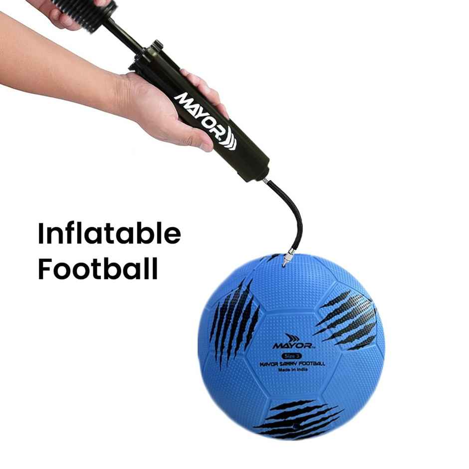 Mayor Sammy Soft Rubber Kids Football For Age Group Below 9 Years - Size- 3 (Pack Of 1, Blue)