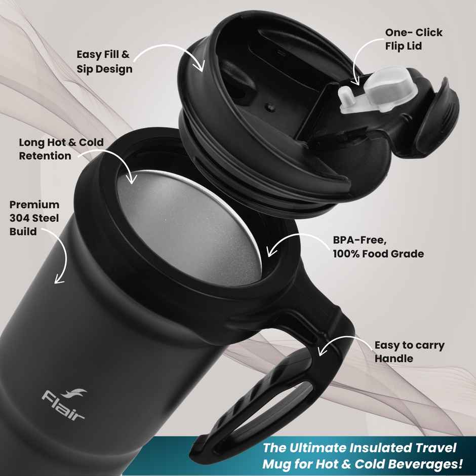 Flair Atom 709 ml Stainless Steel Insulated Mug | Black