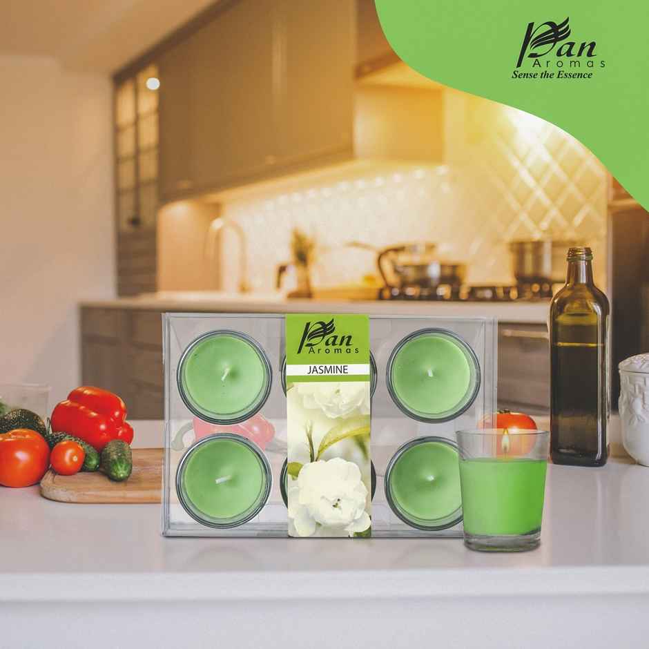 Pan Aromas 6-Pack Votive Glass Candle - Jasmine Combo