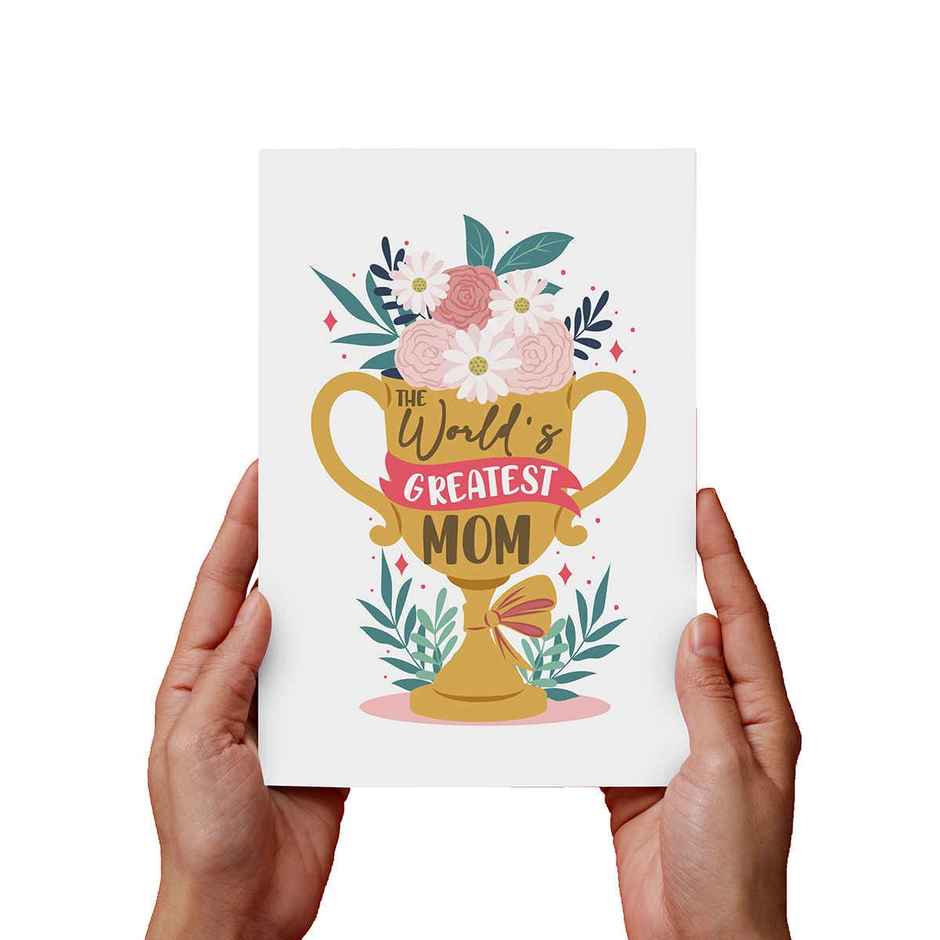 World's Greatest Mom Trophy Card | Oye Happy