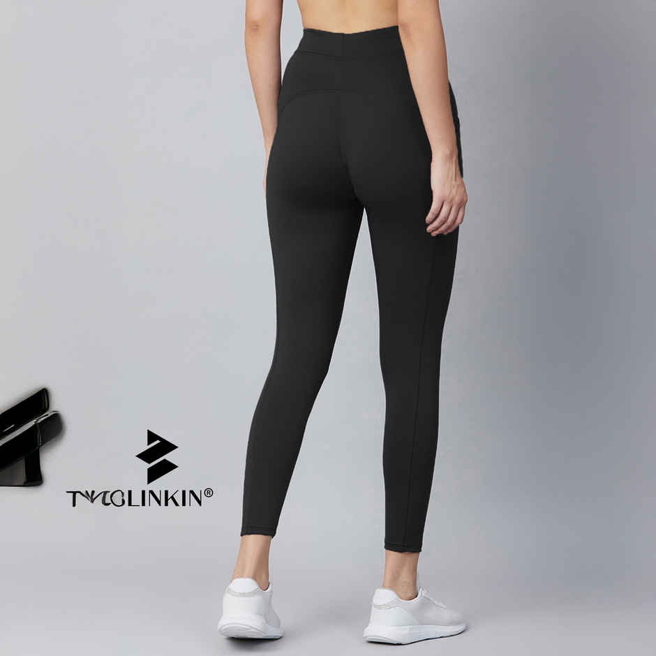 Blinkin Women's Gym Pants & Tights - Black | Workout | With Side Pockets | M