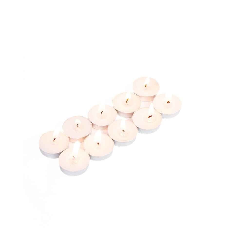Unscented Tealight Candles | Pack of 10 | 8 g Each | Auradecor