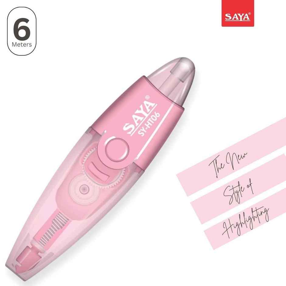 Saya Highlighter Tape Pen | Mess-Free Highlighting Tape for Documents, Notes & Study