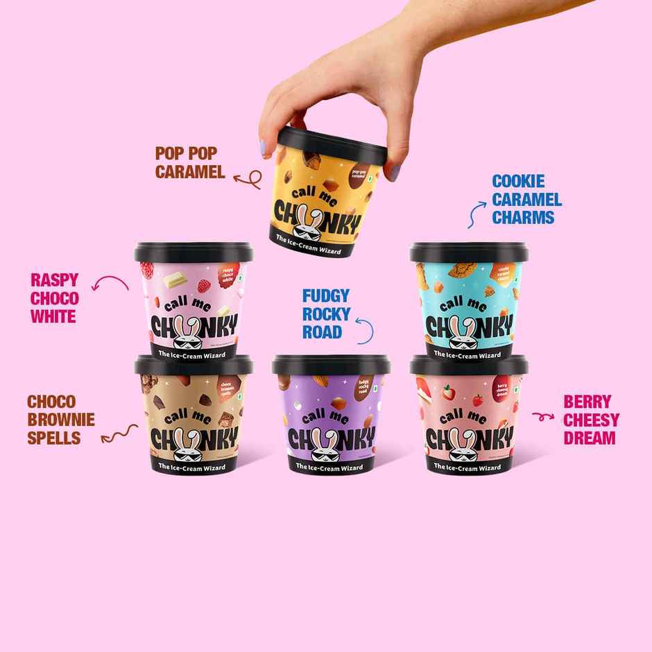 Call Me Chunky Choco Brownie Spells Ice Cream Tub