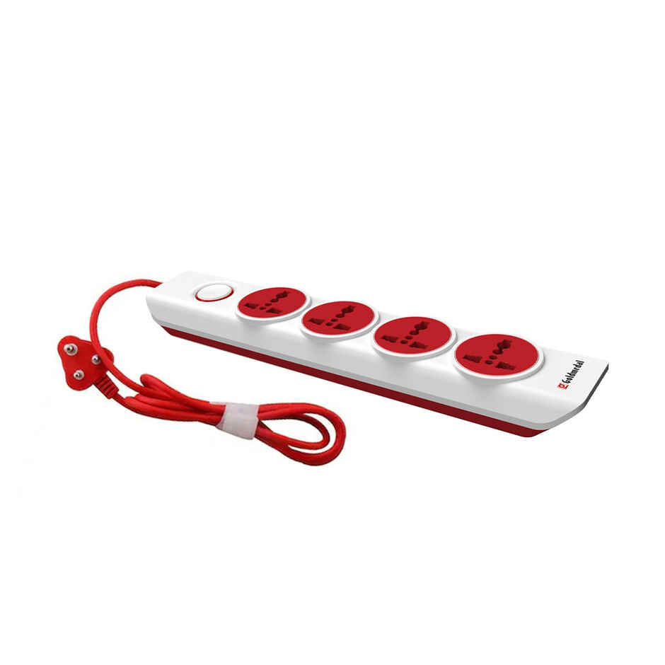 Goldmedal i-Design 4x4 Power Strip | 4 Universal Sockets | Individual Switches with Indicators | 2-Meter Extension Cord