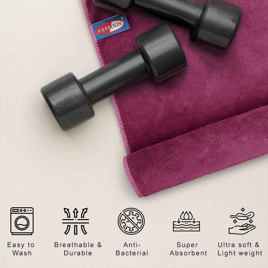 Sassoon Microfiber Gym-Sports Towel | Chestnut | 40 x 60 cm
