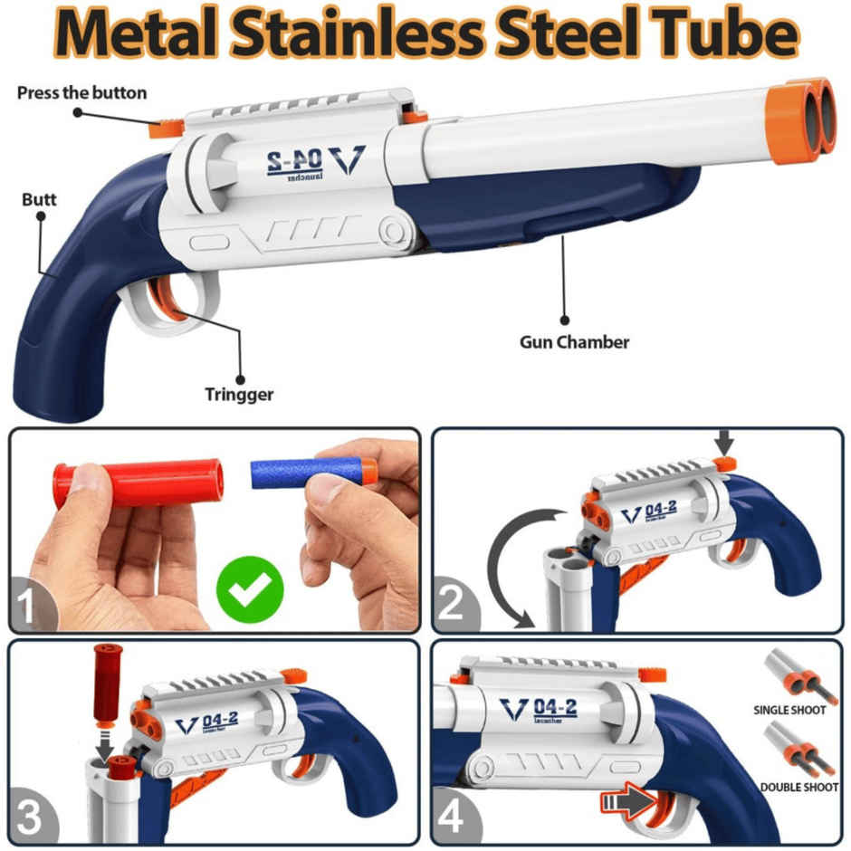 Toytales Toy Gun Blaster Soft Foam Bullets | Toys For Boys | Gun For Kids