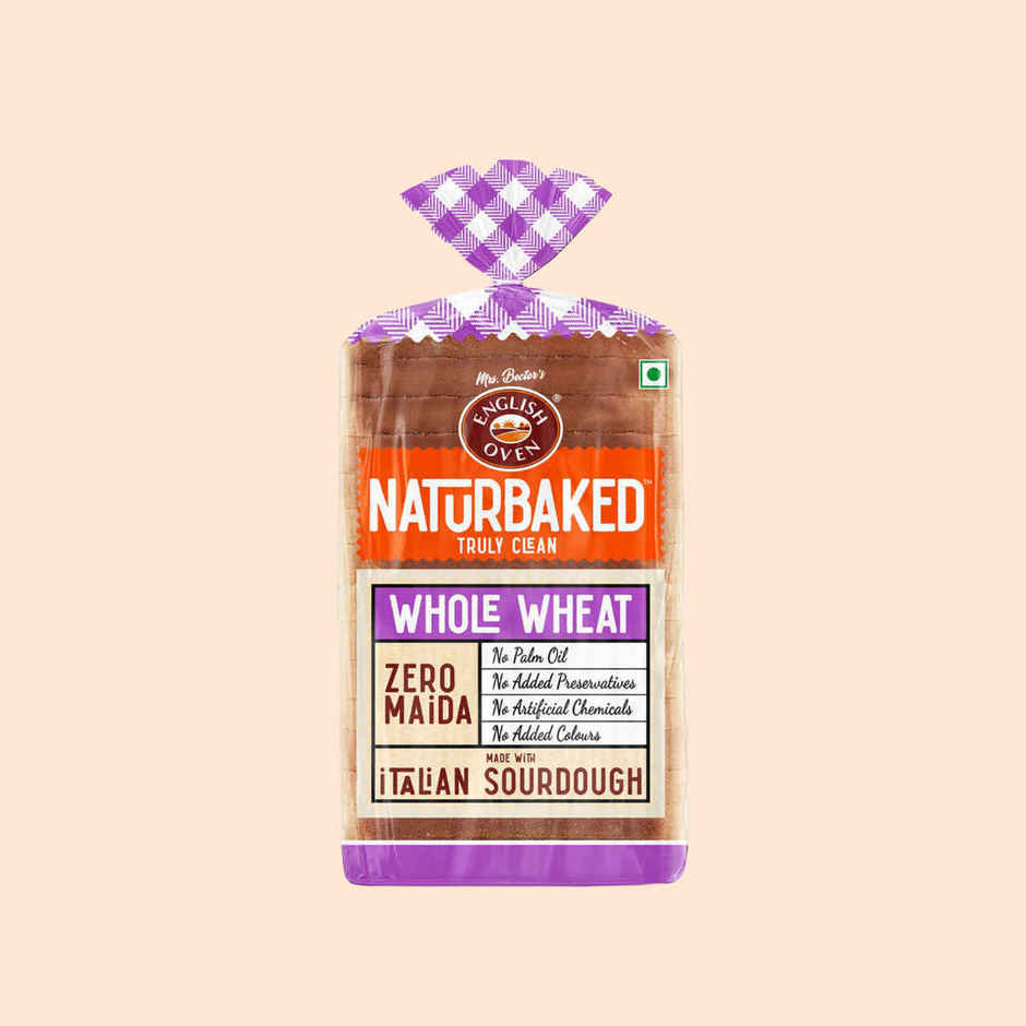 Naturbaked Zero Maida Whole Wheat Bread | No Added Preservatives | Clean Label