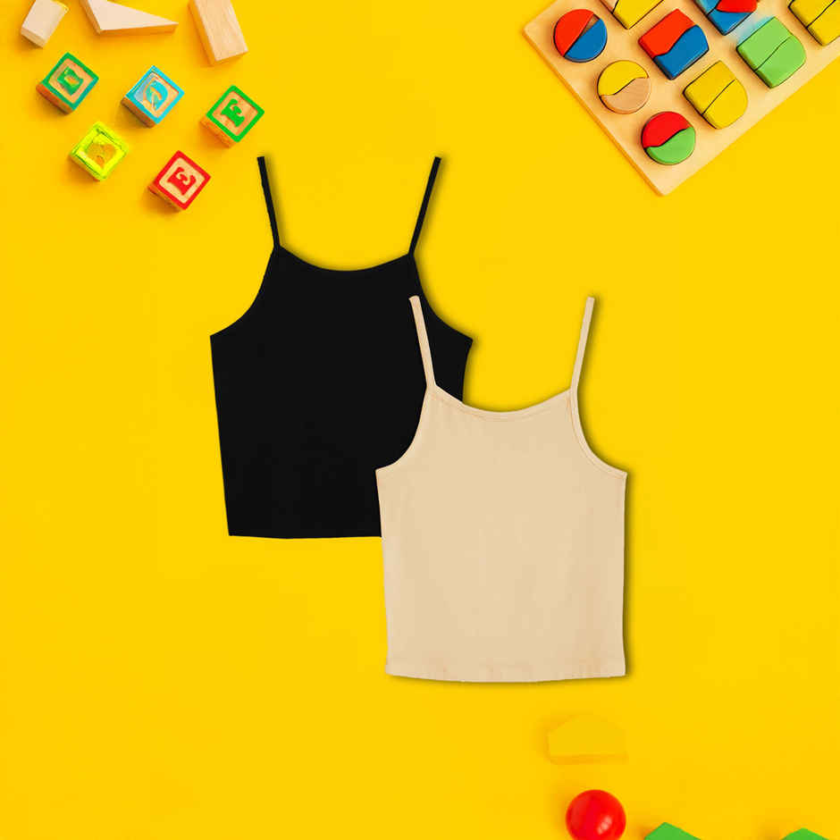 XY Life Slips for Girls, Tencel Modal, Antimicrobial - Black+Skin | 11-12Y| Pack Of 2