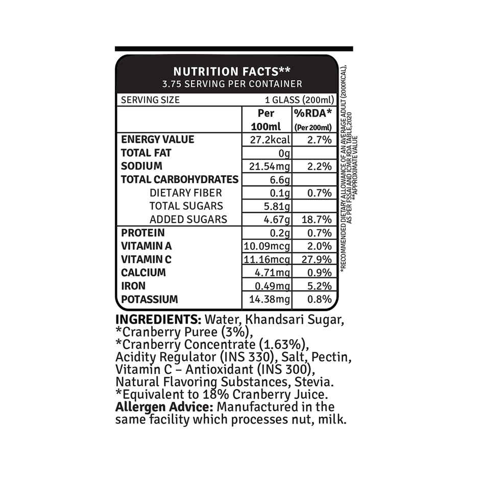 RAW Pressery Refreshers Cranberry Juice  Fruit Juice