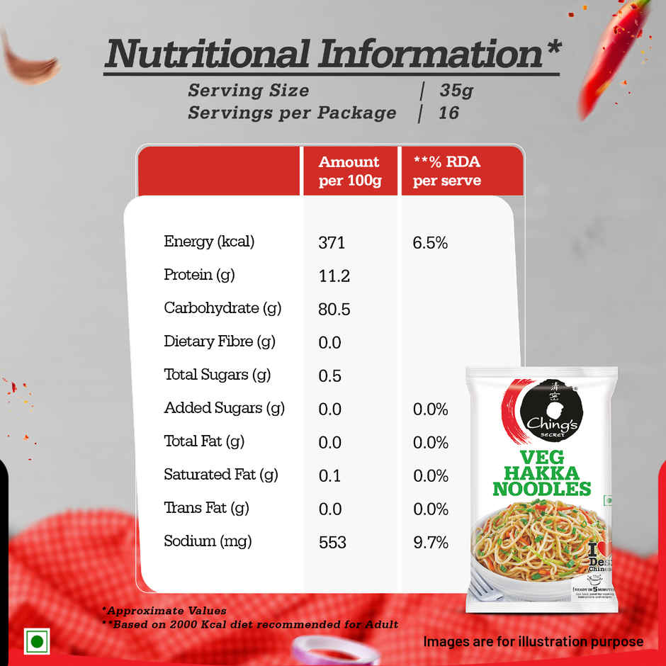 Ching's Secret Veg Hakka Noodles, Cooks In 5-7 mins, Just Soak & Drain Combo