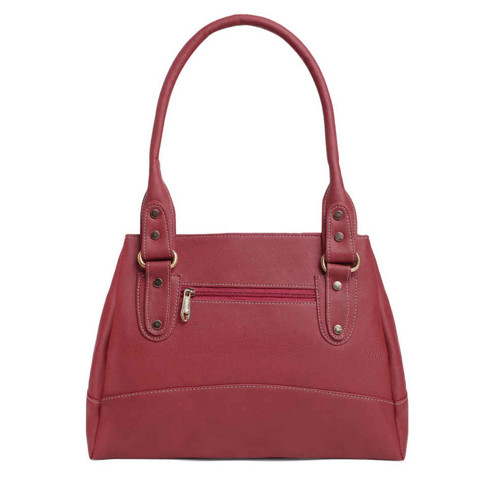 Fostelo Women's Vegan Leather Birdie Handbags Shoulder Hobo Bag Ladies Purse | Maroon | Large