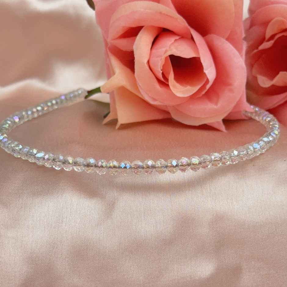 The Opal Factory Hair Accessories | Crystal Hair Band for Girls | 1 Pc | Pink Crystal