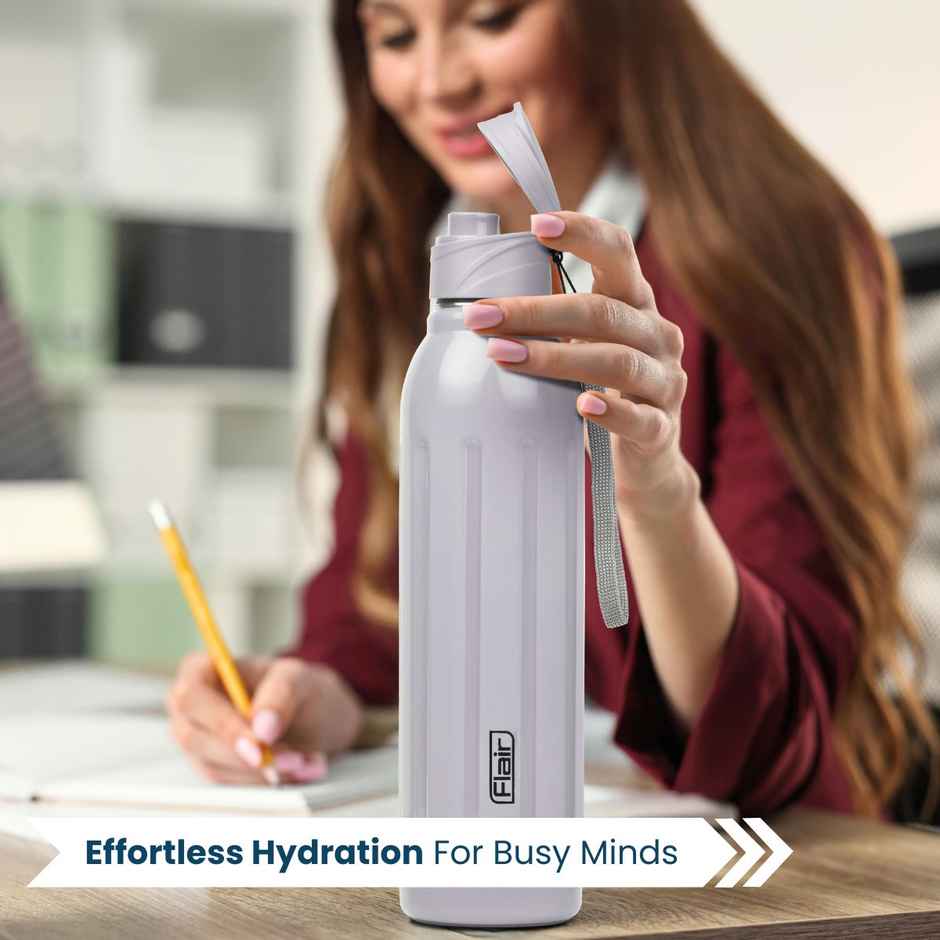 Flair Arrow Stainless Steel Inner Insulated Water Bottle 900Ml Grey