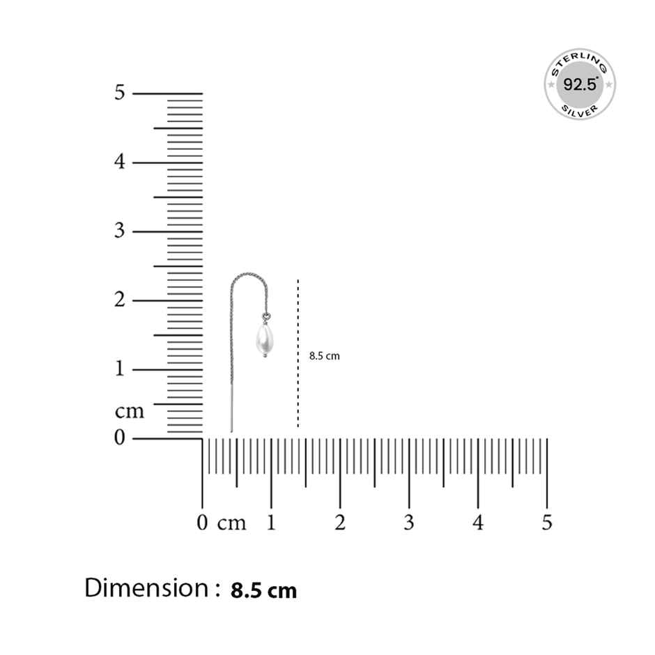 Unniyarcha 92.5 Silver Pearl Sui Dhaga Earring