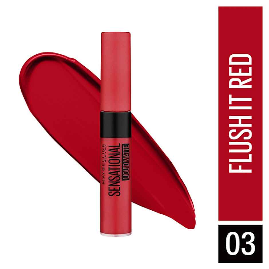 Maybelline Sensational Liquid Matte Lipstick 03 Flush It Red