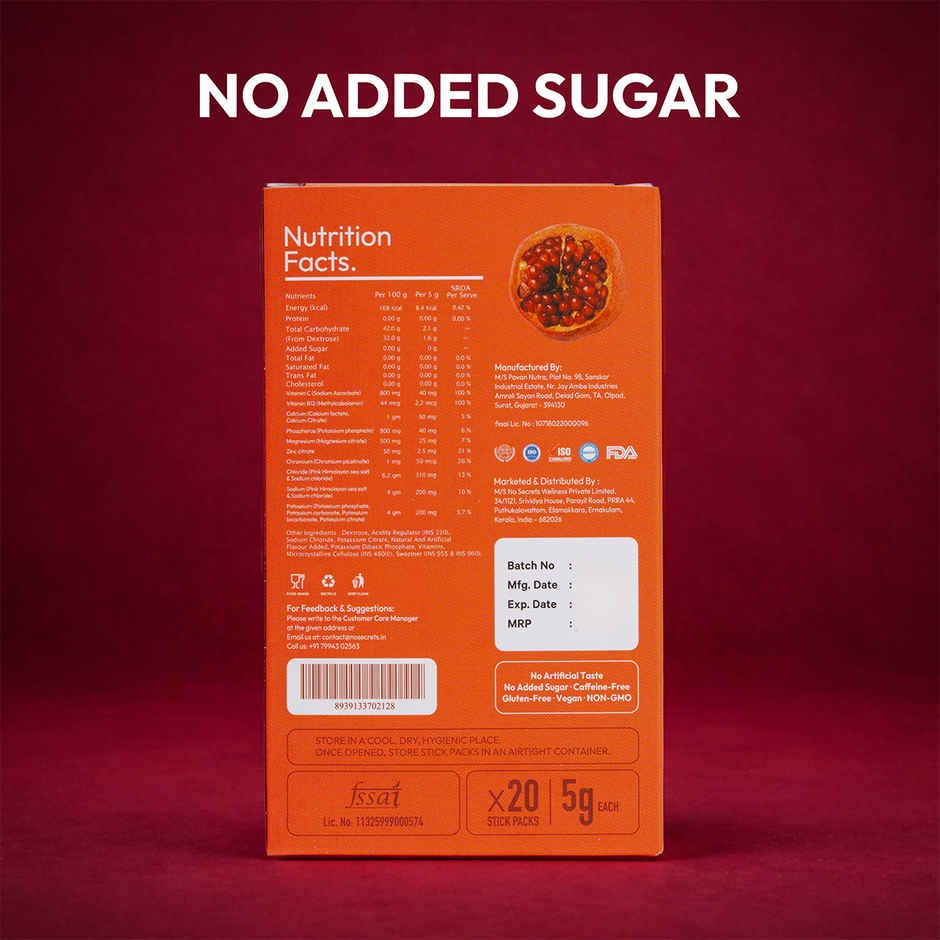 No Secrets Perfect Hydration Duo Electrolytes & Antioxidants Pulse Pomegranate