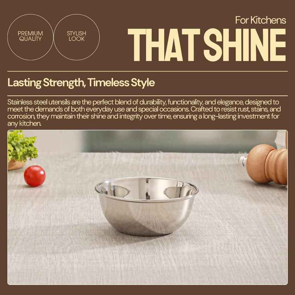 Jensons Stainless Steel Katori Set (6 Pcs) | Dia 9cm each Bowls | Food Grade | Serving & Dining