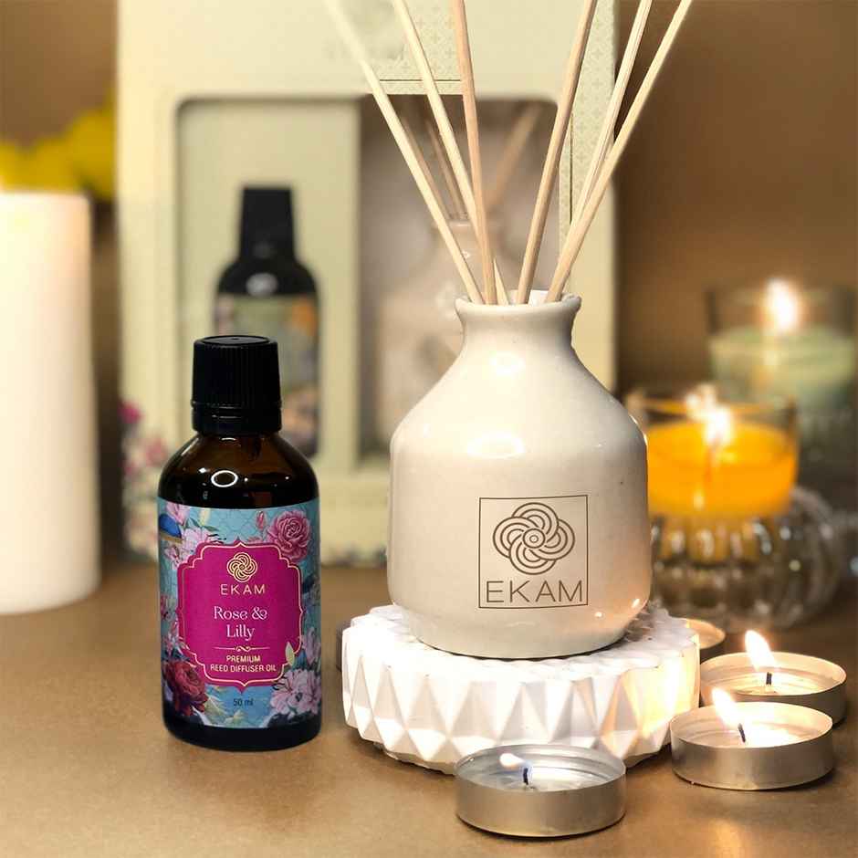 Ekam Reed Diffuser Gift Set | Rose & Lily