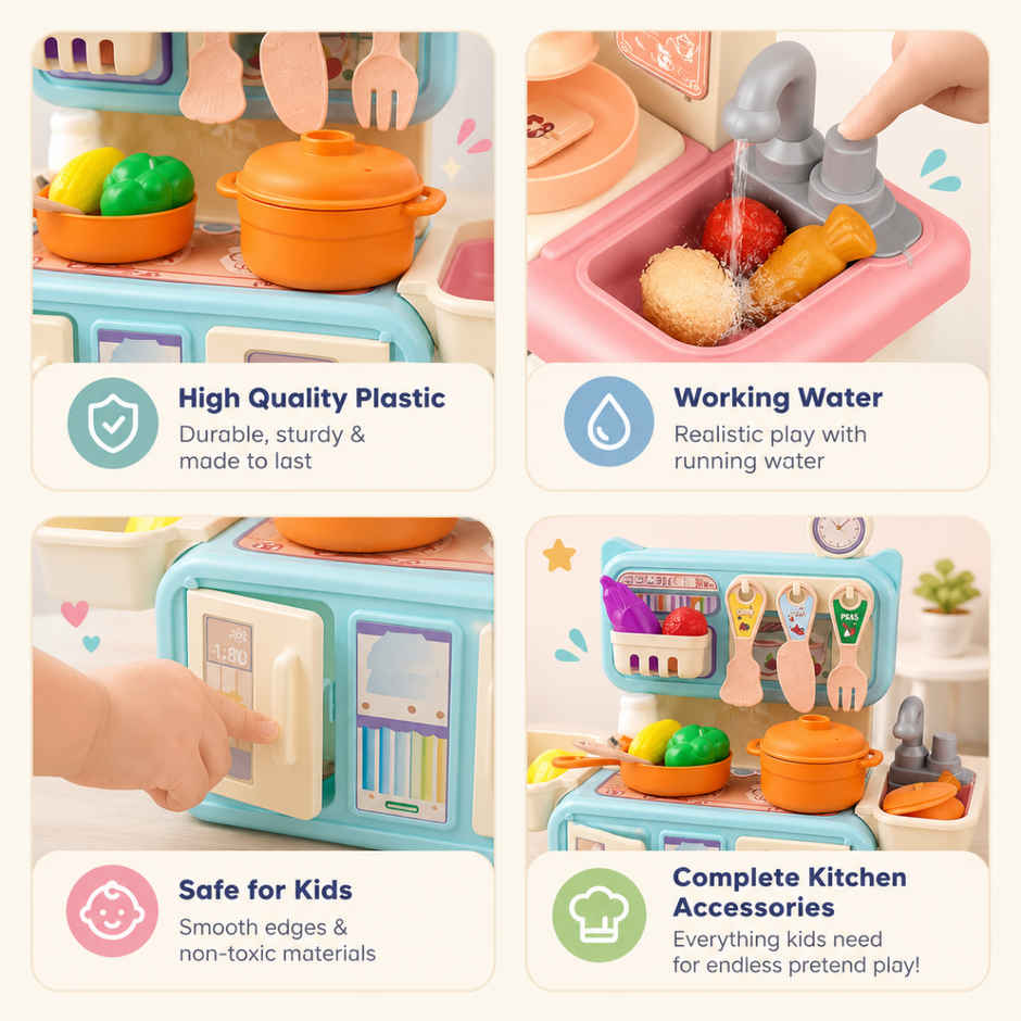 Toytale Dream Kitchen Set Small | Kids & Girls Cooking Play Set | Birthday Gift for Kids 3+