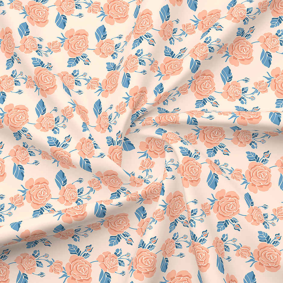 Layers Marigold 100% Cotton 144 TC Peach King Bedsheet with 2 Pillow Covers