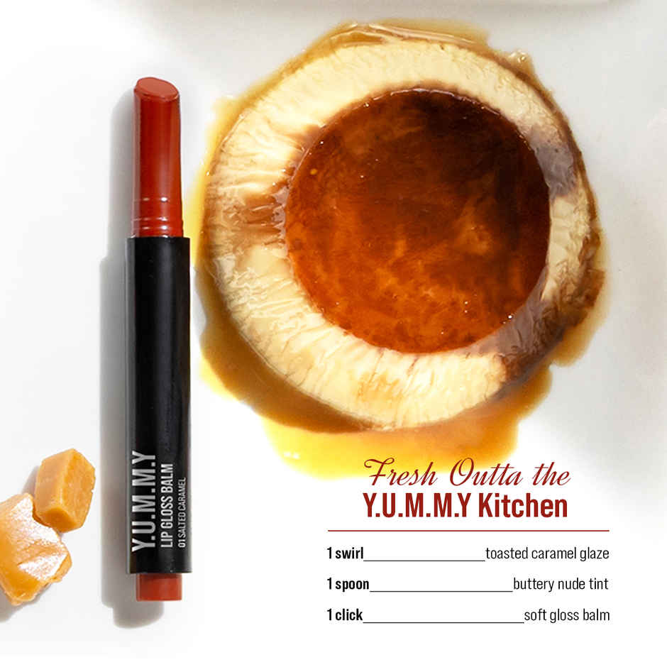 Staze Y.U.M.M.Y Gloss + Tint + Balm with SPF 15 | Glossy Finish | 01 Salted Caramel | 2 gm