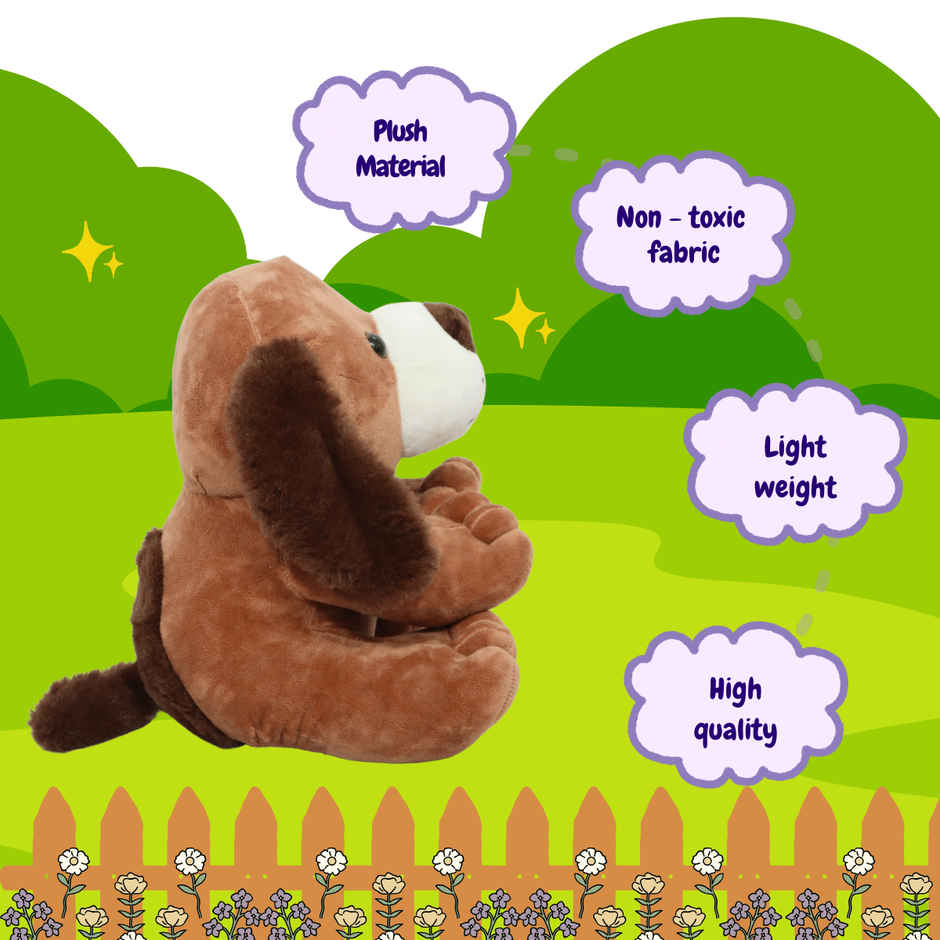 Toytales Soft Toy Dog Puppy Brown |Stuffed Animal Plushie