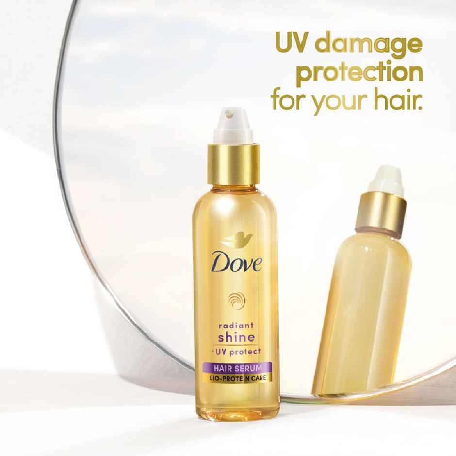 Dove  Radiant Shine + Uv Protect  Hair Serum For Dry & Frizzy Hair