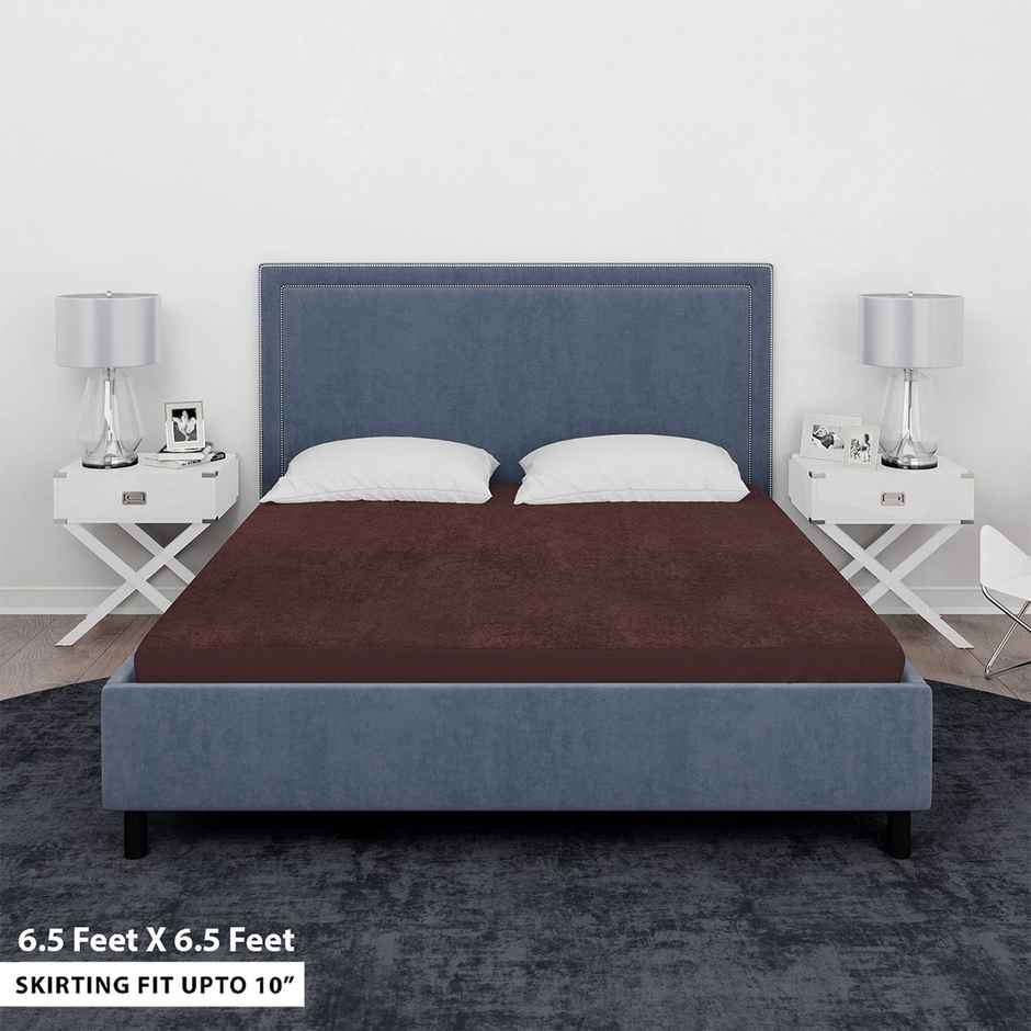 Sassoon Super King Size Bed Mattress Protector | 6.5 x 6.5 Feet | Cocoa