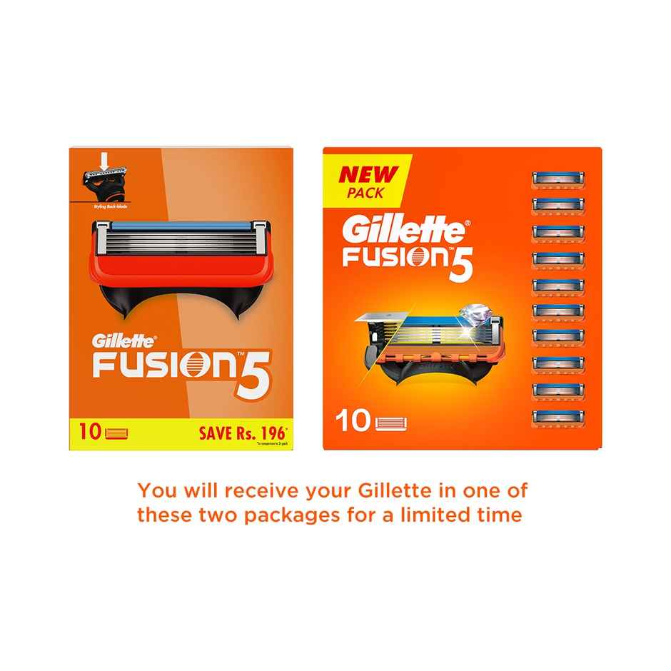 Gillette Fusion Manual Shaving Razor Blades For Men (10 Cartridges)