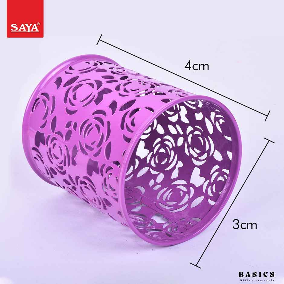 Saya Metal Pen Stand | Laser-Cut Desk Organizer for Office | Home & Study Table