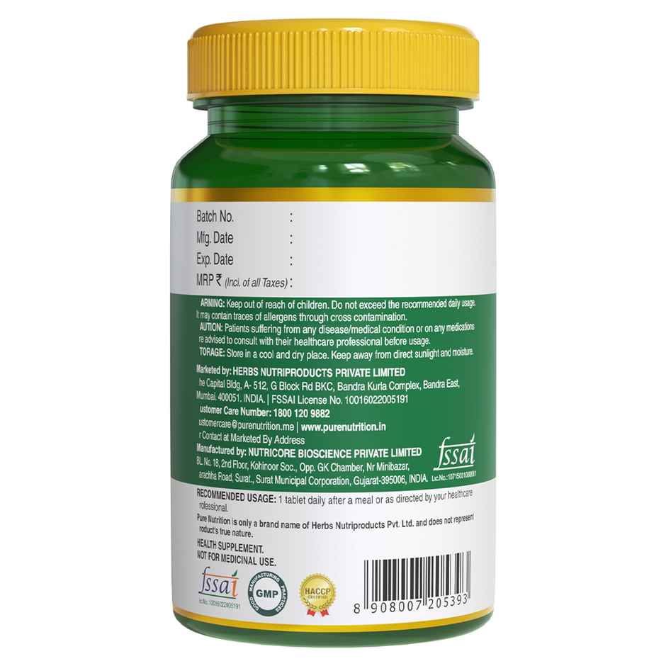 Pure Nutrition Iron + Folic Acid | With Zinc | Vitamin C & B12 | Energy & Haemoglobin