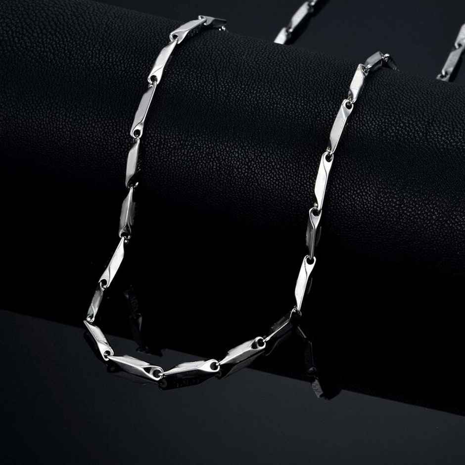 Fashion Frill Men's Rice Chain Silver 22 Inches