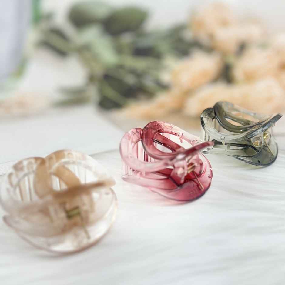 The Opal Factory | Circle On Circle Claw Clips for Girls and Women | Set of 3 | Medium |Glossy