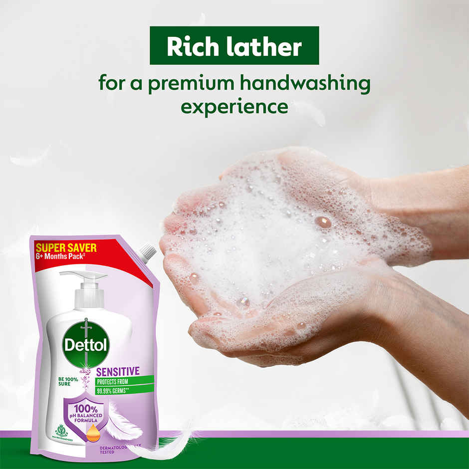 Dettol Sensitive Hand Wash Refill | Moisturizing Handwash | pH Balance | Gentle on Skin