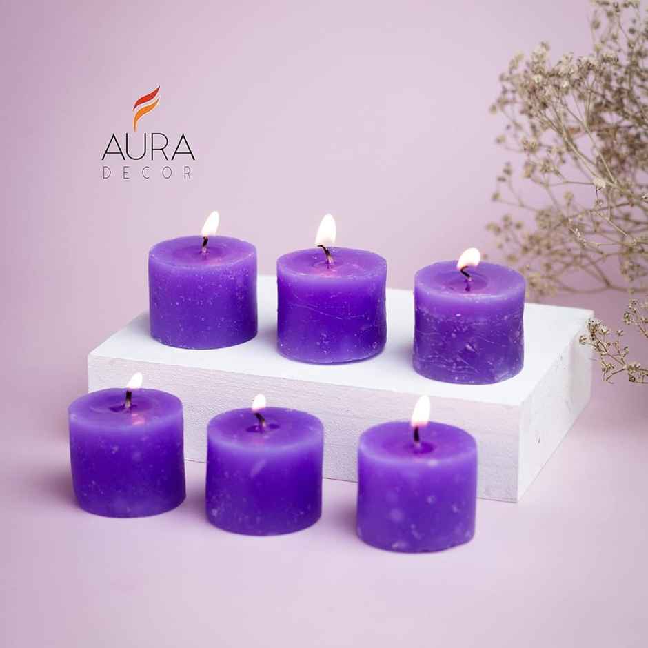 Votive Candles Gift Set | Lavender | Pack Of 6 | Auradecor