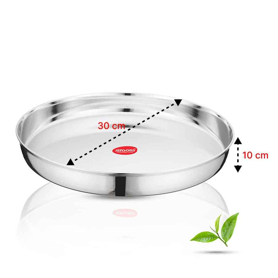 Jensons Stainless Steel Dinner Plate 25 cm | Heavy Gauge Serving Plate