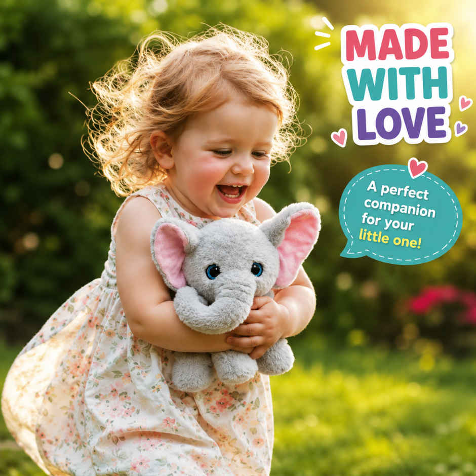 ToyTales PB Elephant Plush Toy | Stuffed Animal Soft Toy | Birthday Gift for Kids | Gift Baby | 30cm