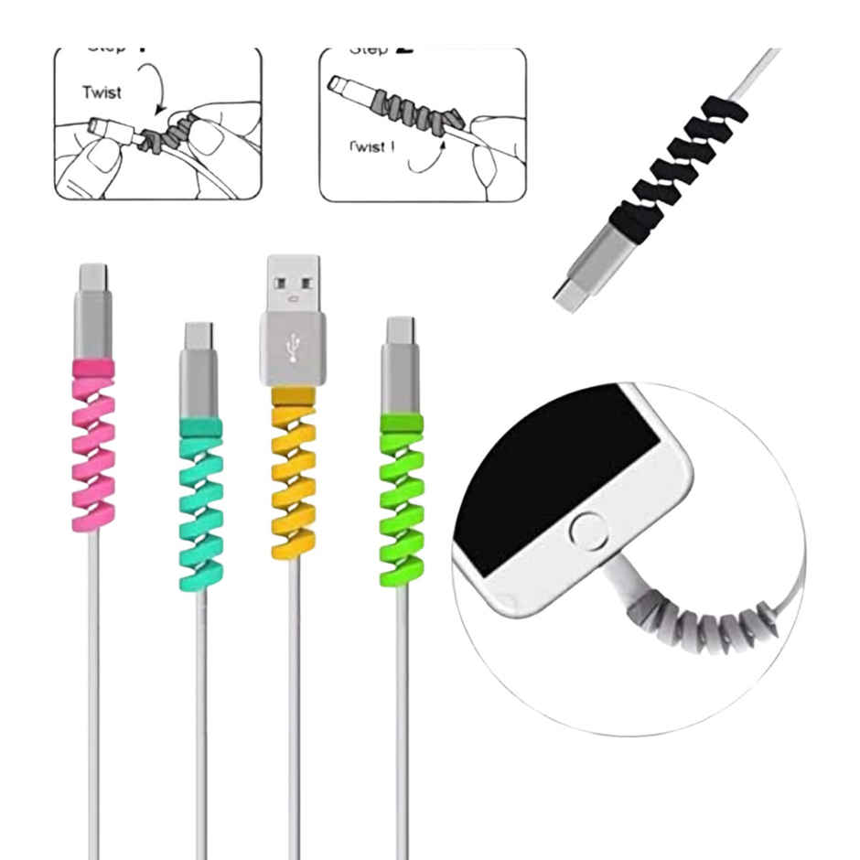 AILKIN Spiral Charger Cable Protector | Data Cable Saver | Protective Covers