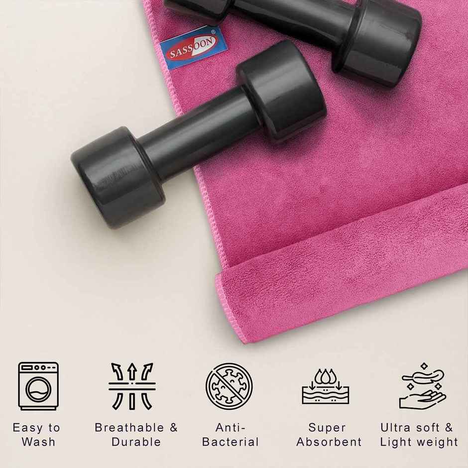 Sassoon Microfiber Gym-Sports Towel - Coral Pink