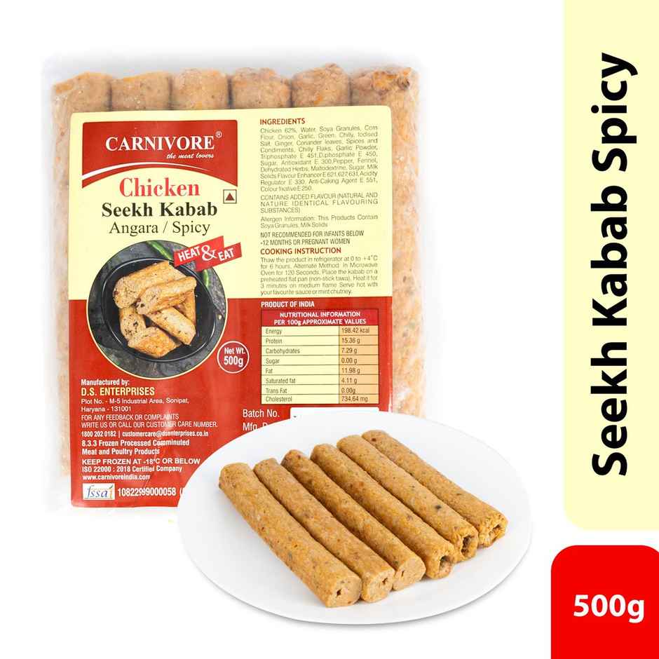 Carnivore Chicken Seekh Kabab Angara/Spicy