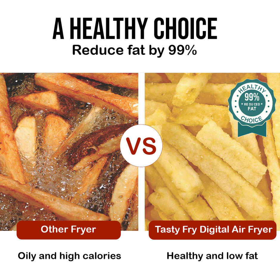 INALSA Air Fryer 1400 W Tasty Fry Digital 4.2 ltr with Air Crisp Technology,8 Preset & Digital