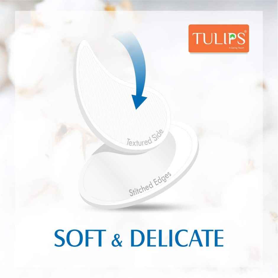 Tulips White Cotton Pads Pouch