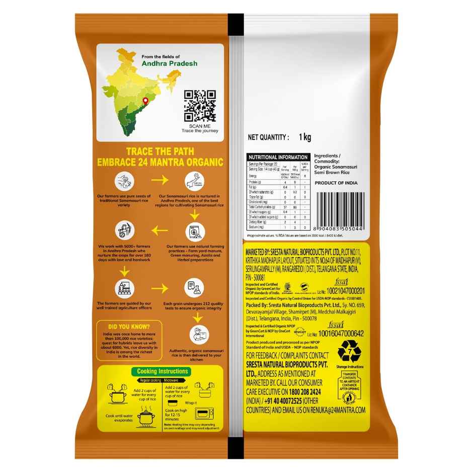 24 Mantra Organic Sonamasuri Semi Brown Rice