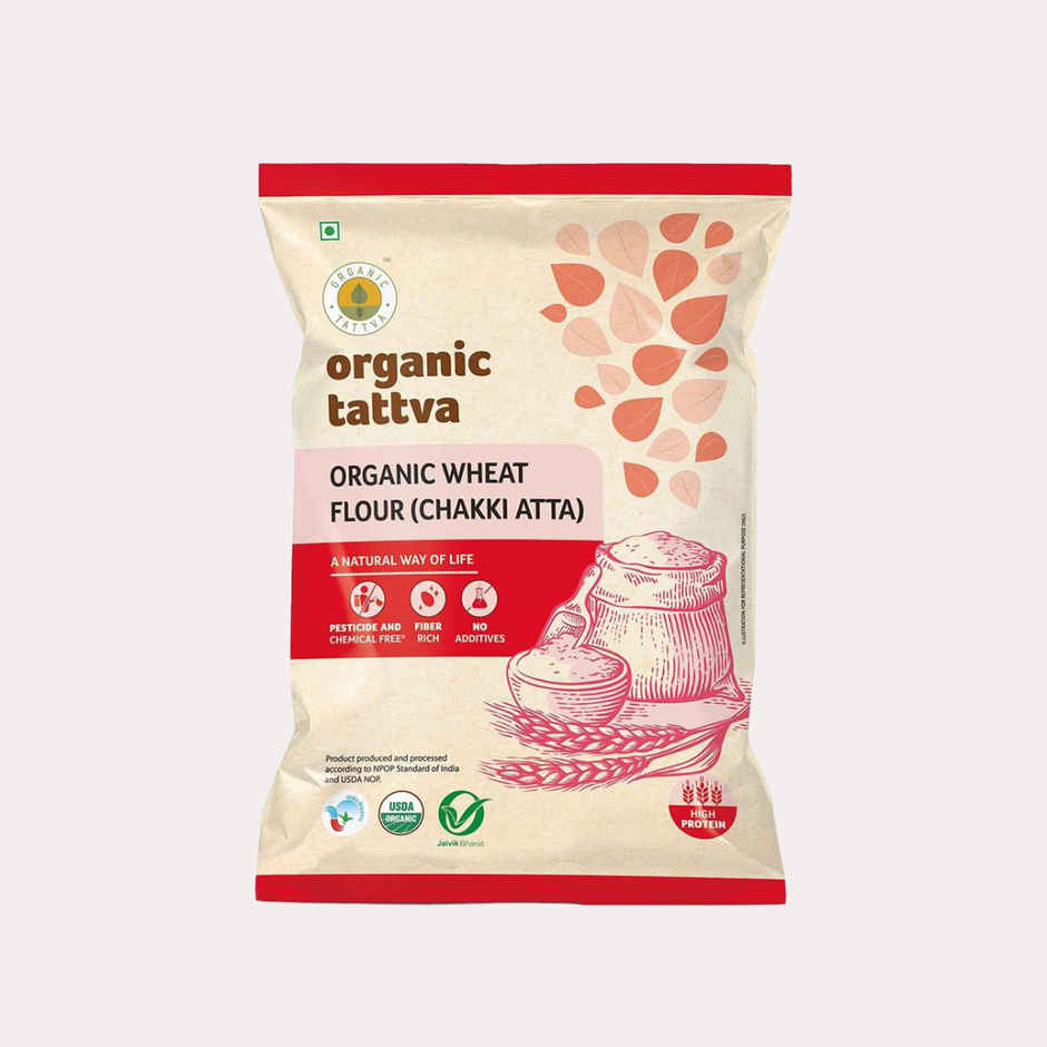 Organic Tattva Whole Wheat Flour | Chakki Atta | 0% Maida
