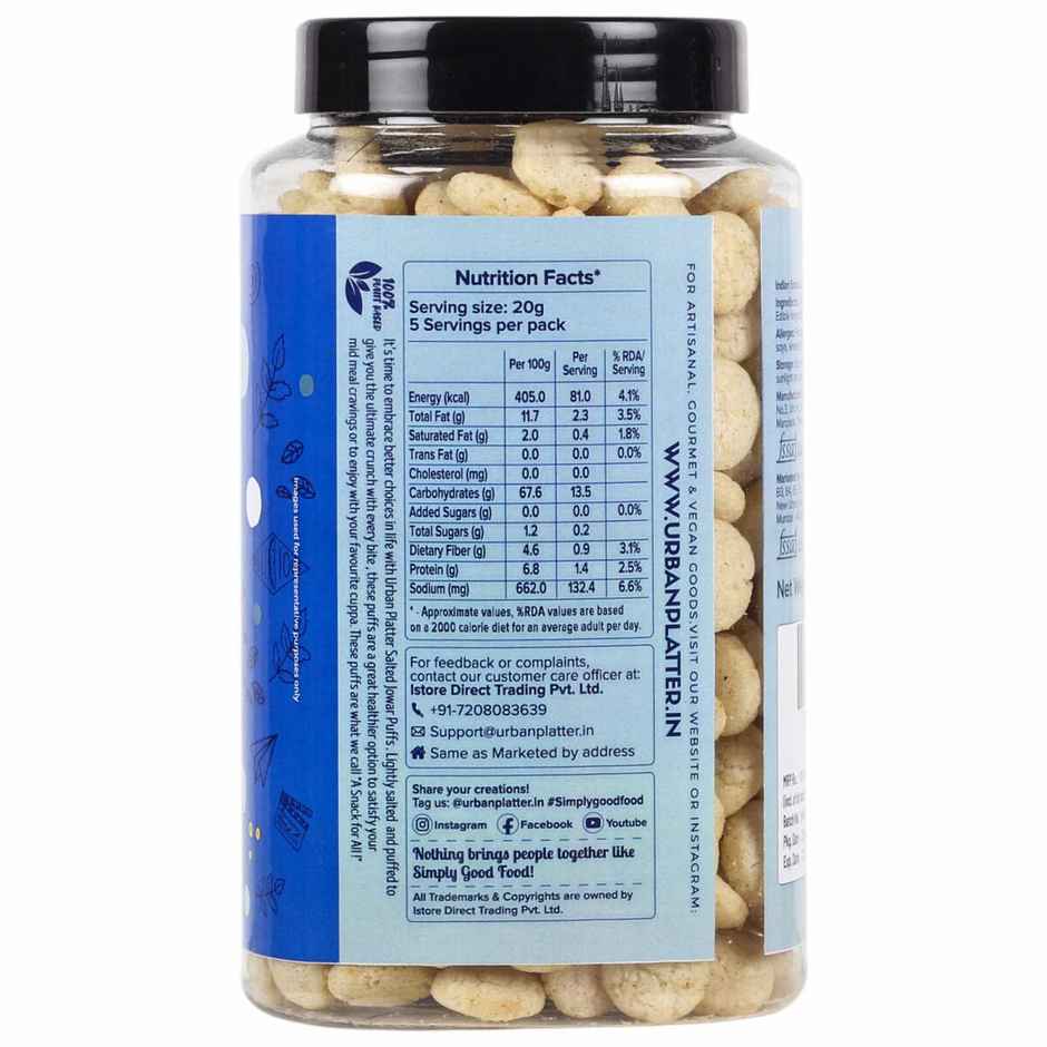 Urban Platter - Salted Jowar Puffs, Jar