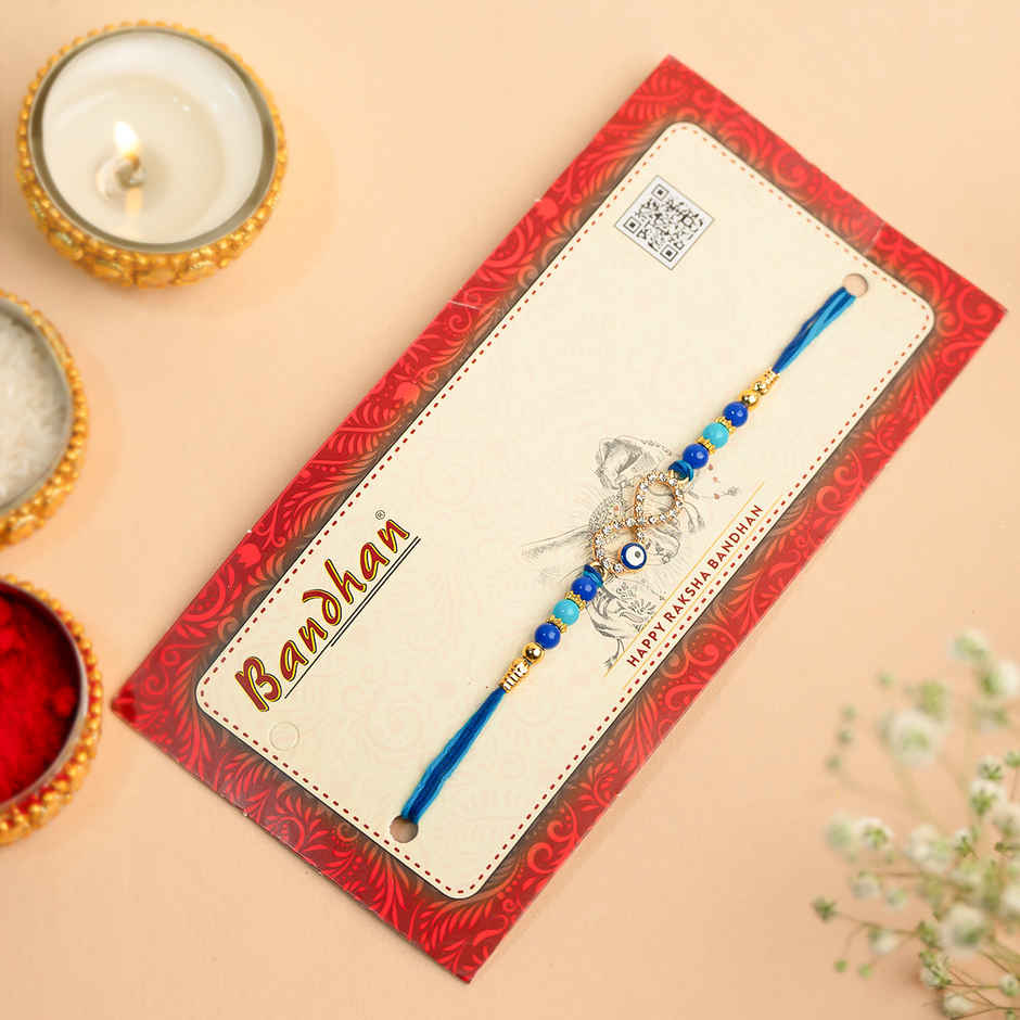 Rakhi for Brother | Evil Eye Infinity Design | Feng Shui | Pack of 1 | Tomuncle